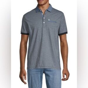 Original Penguin Gray Striped Polo Shirt size XL